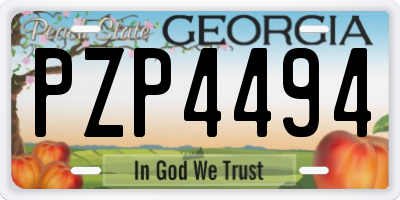 GA license plate PZP4494