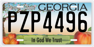 GA license plate PZP4496