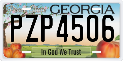 GA license plate PZP4506