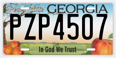 GA license plate PZP4507