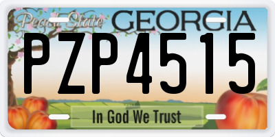 GA license plate PZP4515