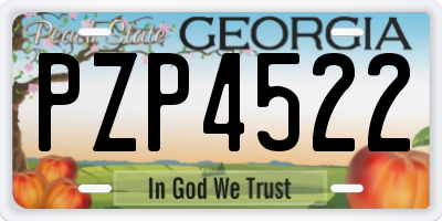 GA license plate PZP4522