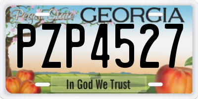 GA license plate PZP4527