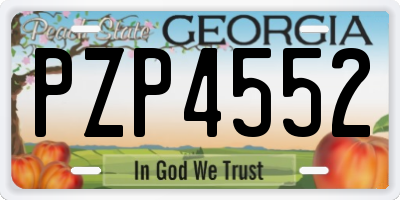 GA license plate PZP4552