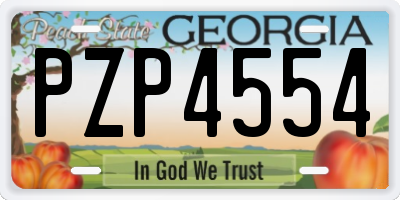 GA license plate PZP4554