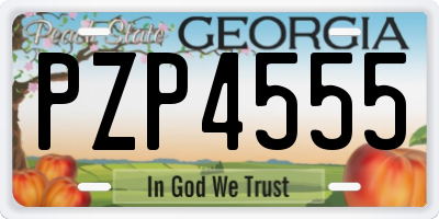 GA license plate PZP4555
