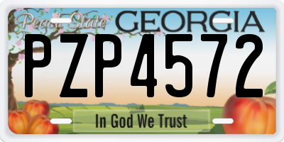 GA license plate PZP4572