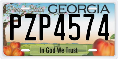 GA license plate PZP4574