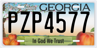 GA license plate PZP4577