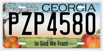 GA license plate PZP4580