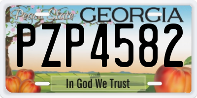GA license plate PZP4582