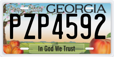GA license plate PZP4592