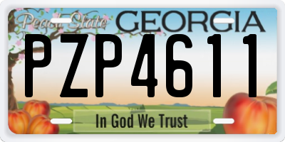 GA license plate PZP4611