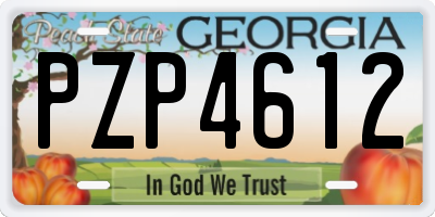 GA license plate PZP4612