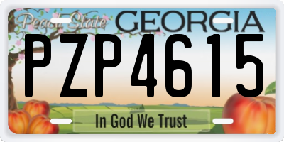 GA license plate PZP4615