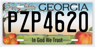 GA license plate PZP4620