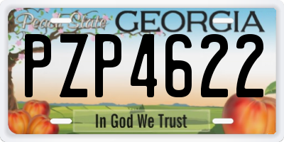 GA license plate PZP4622