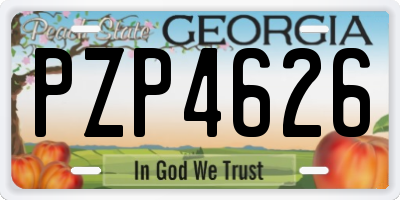 GA license plate PZP4626