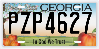 GA license plate PZP4627
