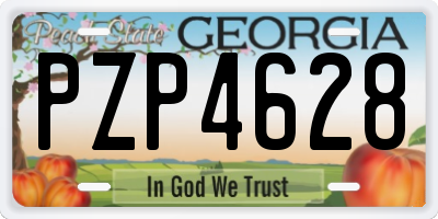 GA license plate PZP4628