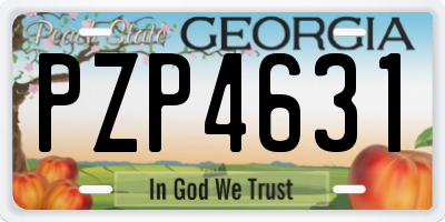 GA license plate PZP4631