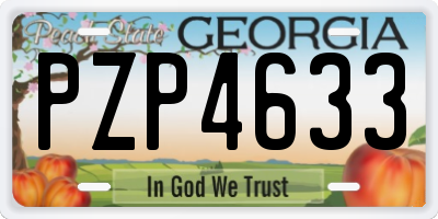 GA license plate PZP4633