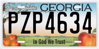 GA license plate PZP4634
