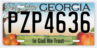 GA license plate PZP4636
