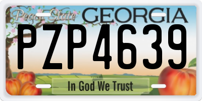 GA license plate PZP4639