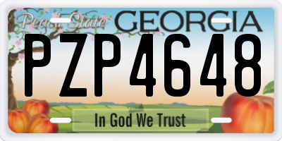GA license plate PZP4648