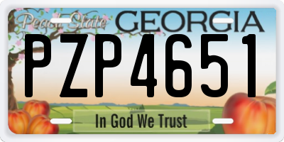 GA license plate PZP4651