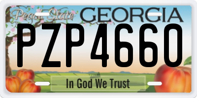GA license plate PZP4660