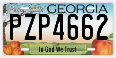 GA license plate PZP4662