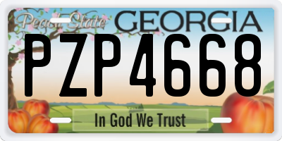 GA license plate PZP4668