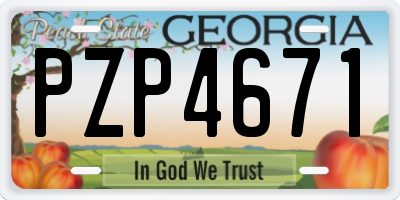 GA license plate PZP4671