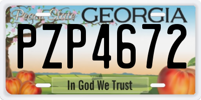 GA license plate PZP4672
