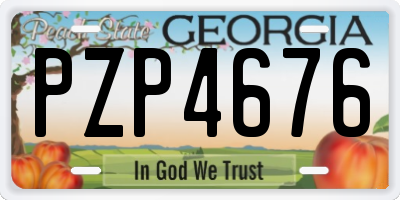 GA license plate PZP4676