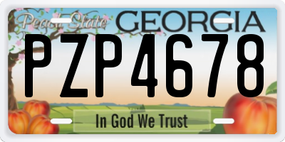 GA license plate PZP4678