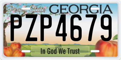 GA license plate PZP4679