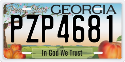 GA license plate PZP4681