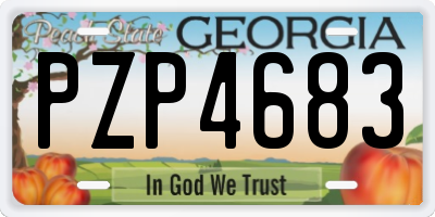 GA license plate PZP4683