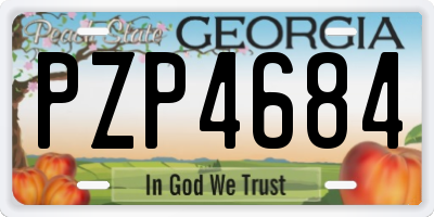 GA license plate PZP4684