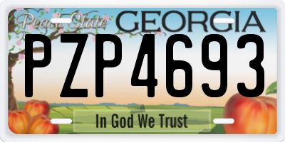 GA license plate PZP4693