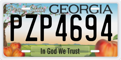 GA license plate PZP4694