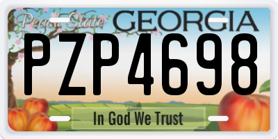 GA license plate PZP4698