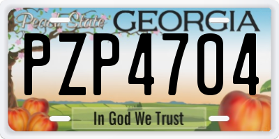 GA license plate PZP4704