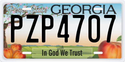 GA license plate PZP4707