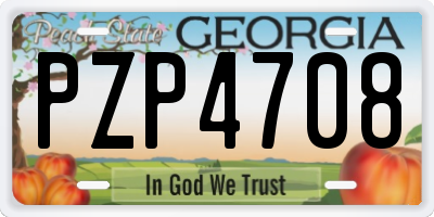 GA license plate PZP4708