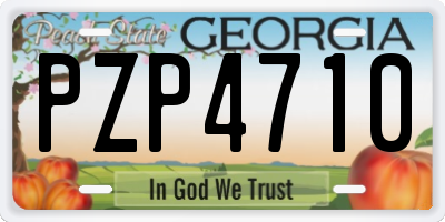 GA license plate PZP4710