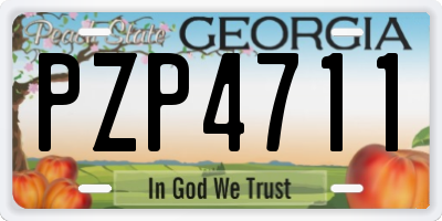 GA license plate PZP4711